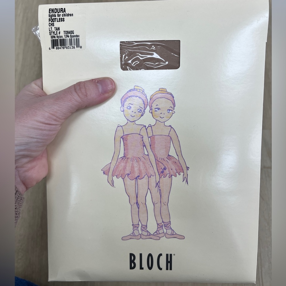 Bloch Kids lt tan Footless Tights t0940g